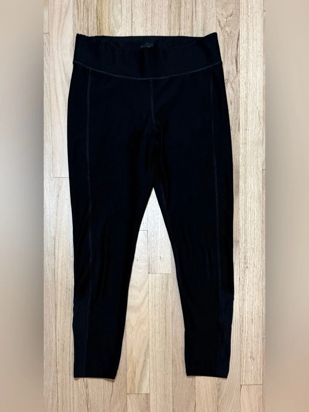 Spalding Cropped Black Mesh Panel Ankle Leggings Workout Yoga Size Medium M